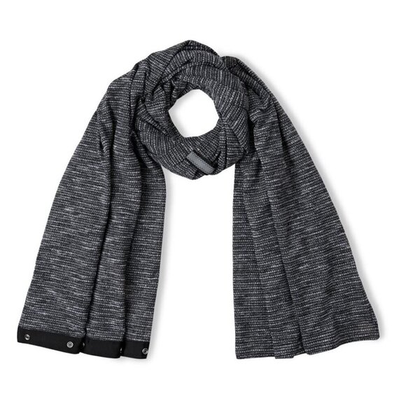 Lululemon Coco Pique Black White Snap Button Vinyasa Scarf - Picture 1 of 5